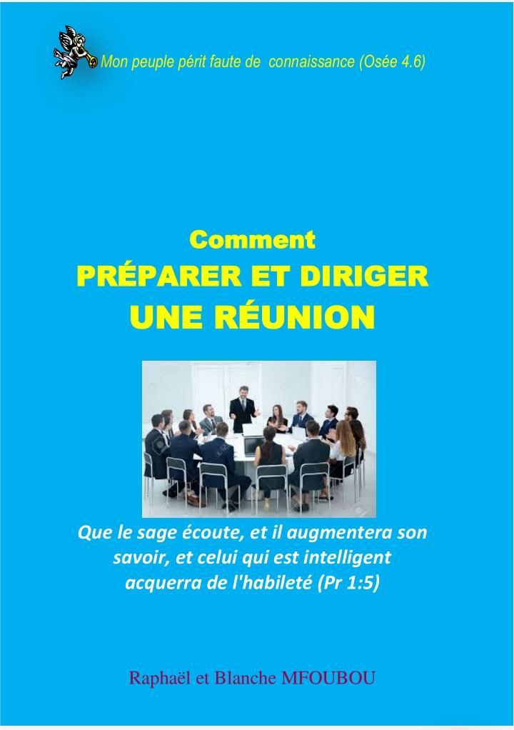 Comment préparer et diriger une réunion efficace